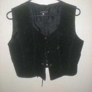 VINTAGE  AXESSORIUM  Brand  Black Leather Suede Vest  Size M